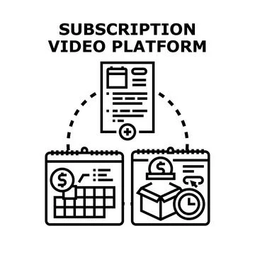 Subscription video platform operating online multimedia services 스톡 일러스트