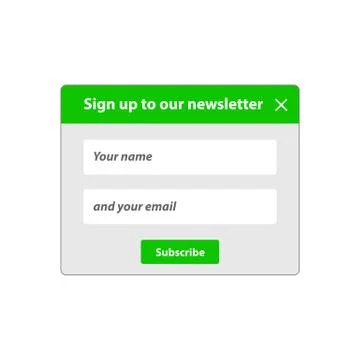 The subscription window Stock Illustration