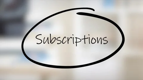 Subscriptions Handwriting using black marker on glass Stock Footage 314073437
