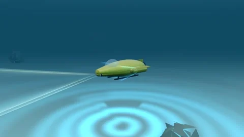Subsea pipeline work class rov seabed inspection seabed level loop Stockbeeldmateriaal 344129166