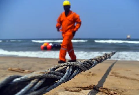 Subsea telecom system will connect India, Myanmar, Thailand, Malaysia and Singap Fotos Stock