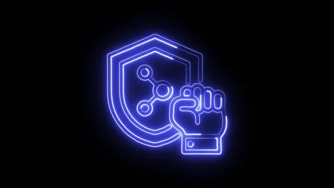 Subsidiary Icon Isolated on Black Background, Corporate Branch Neon Line An.. Stock Footage 324128895