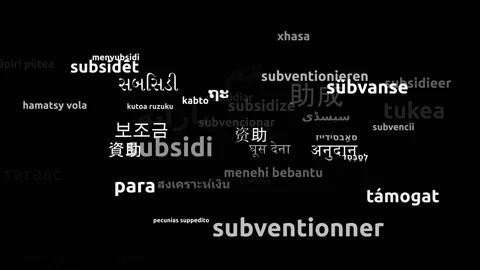Subsidize Translated in 45 Worldwide Languages Endless Looping 3d Zooming Wor Stock-Footage 145214141
