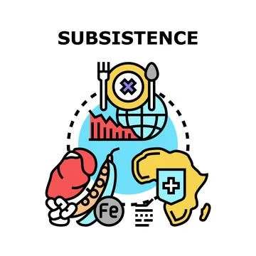 Subsistence concept with food insecurity and global health issues Stock Illustration