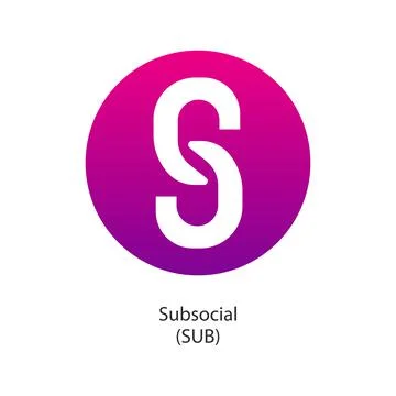 Subsocial crypto currency token vector logo company icon Stock Illustration