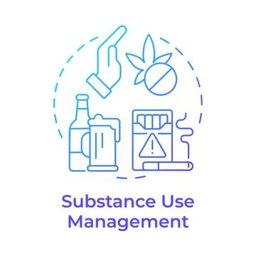 Substance use management blue gradient concept icon Illustrazione stock