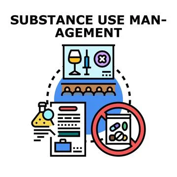 Substance use management program with rehabilitation and education Stock Illustration