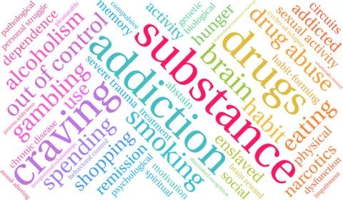 Substance Word Cloud Illustrazione stock
