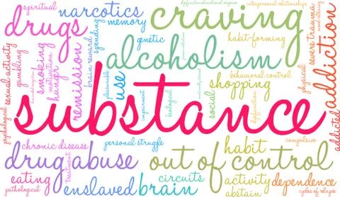 Substance Word Cloud Illustrazione stock