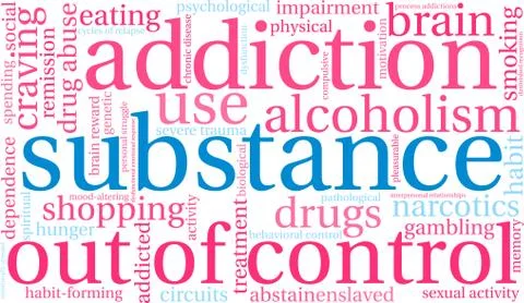 Substance Word Cloud Illustrazione stock