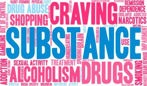 Substance Word Cloud Illustrazione stock