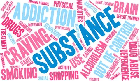 Substance Word Cloud Stock Illustration