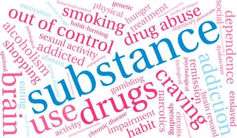 Substance Word Cloud Stock Illustration