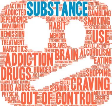 Substance Word Cloud Illustrazione stock