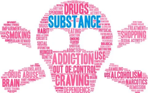 Substance Word Cloud Illustrazione stock