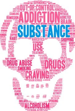 Substance Word Cloud Illustrazione stock