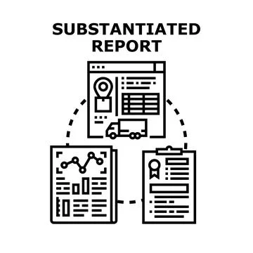 Substantiated report concept with business data analysis Stock Illustration