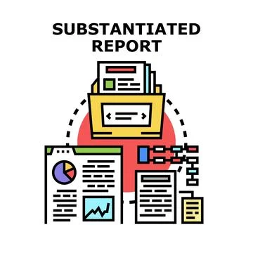 Substantiated report concept for data analysis and research Stock Illustration