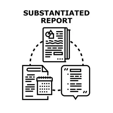 Substantiated report concept with data analysis and feedback Stock Illustration