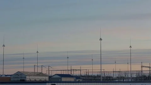 The substation against the sky 库存影片 69749174