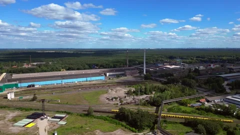 Substation distributing electricity at forest. Best aerial view flight drone Vídeo Stock 315474194