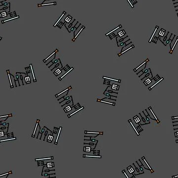 Substation electric grid vector seamless pattern Illustrazione stock