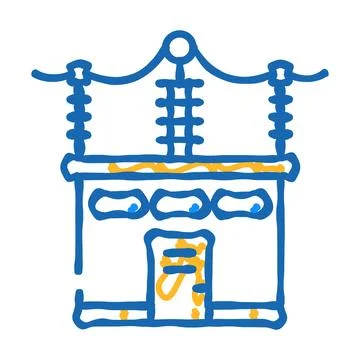Substation electric icon doodle illustration Stock Illustration