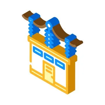 Substation electric isometric icon vector illustration Illustrazione stock