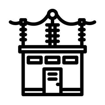 Substation electric line icon vector illustration Illustrazione stock