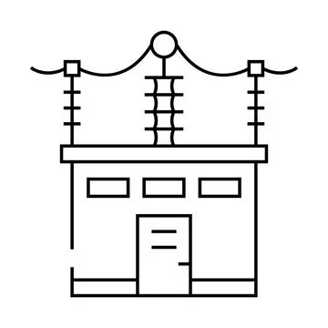 Substation electric line icon vector illustration Illustrazione stock