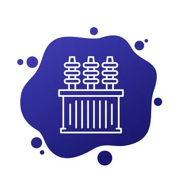 Substation icon, line vector design Illustrazione stock