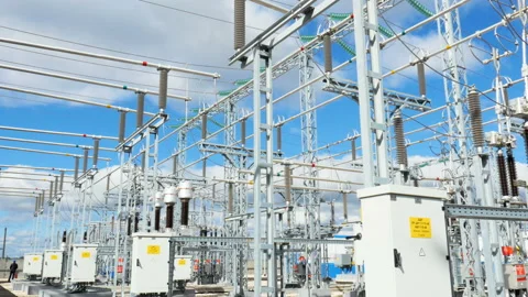 Substation transforms current of various types and frequency Stock-Footage 90709704