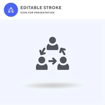 Substitute icon vector, filled flat sign, solid pictogram isolated on white,  Stock Illustration