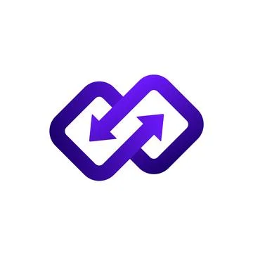 Substitute or replace icon, logo design with arrows Stock Illustration