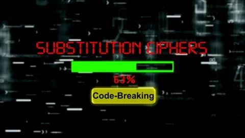 Substitution ciphers code breaking progress bar 스톡 사진