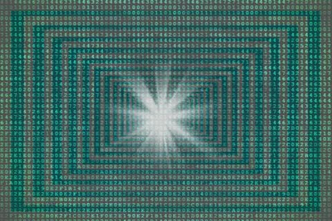 Substrate for the image of the matrix with a bright beam of light at the end Stock-Illustration