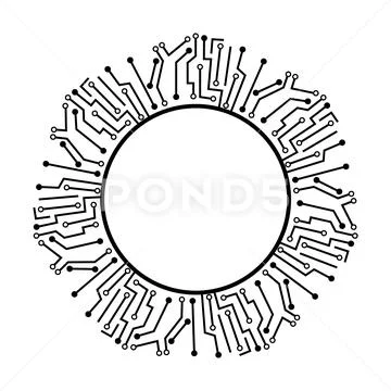 Substrate microchip frame cartoon vector illustration Illustration ...