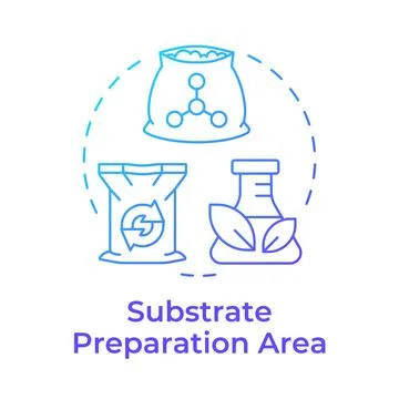 Substrate preparation area blue gradient concept icon Stock Illustration