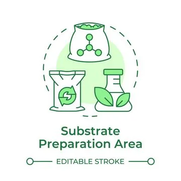 Substrate preparation area soft green concept icon Stock Illustration