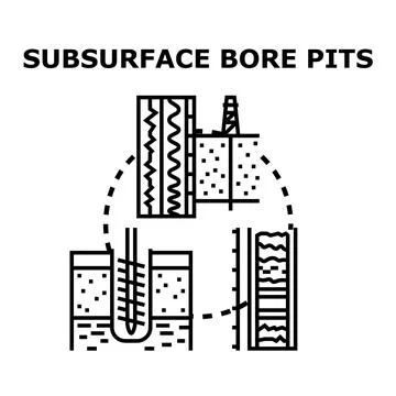 Subsurface bore pits exploring ground geology concept Ilustração Stock