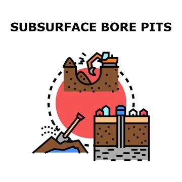 Subsurface bore pits locating underground water engineering Ilustração Stock