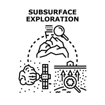 Subsurface exploration and geological ground study concept Stock Illustration