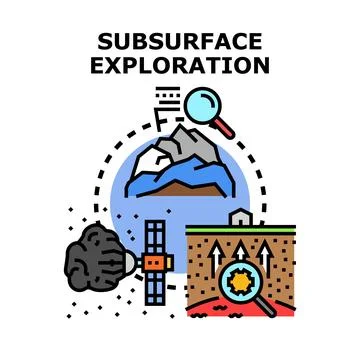 Subsurface exploration and geological ground study concept Stock Illustration