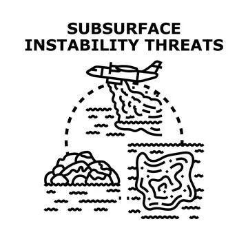 Subsurface instability threats and environmental hazards overview Stock Illustration
