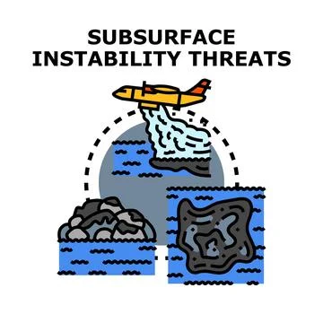 Subsurface instability threats and environmental hazards overview Stock Illustration