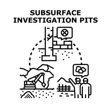 Subsurface investigation pits for construction foundation safety 스톡 일러스트
