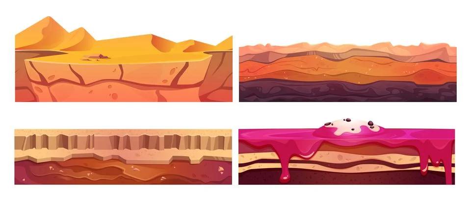 Subterranean layered ground section Stock-Illustration