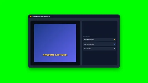 Subtitle and Caption Stylist Workspace Interface Stock Footage 347627433
