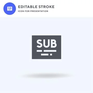 Subtitles icon vector, filled flat sign, solid pictogram isolated on white, l Stock Illustration