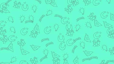 Subtle abstract doodle pattern on a soft mint green background. Illustrazione stock